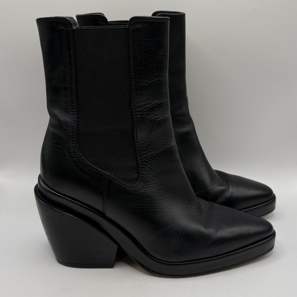 Frame Le‎ Rodeo Chelsea Western Boot Spanish Leather in Black Size 39